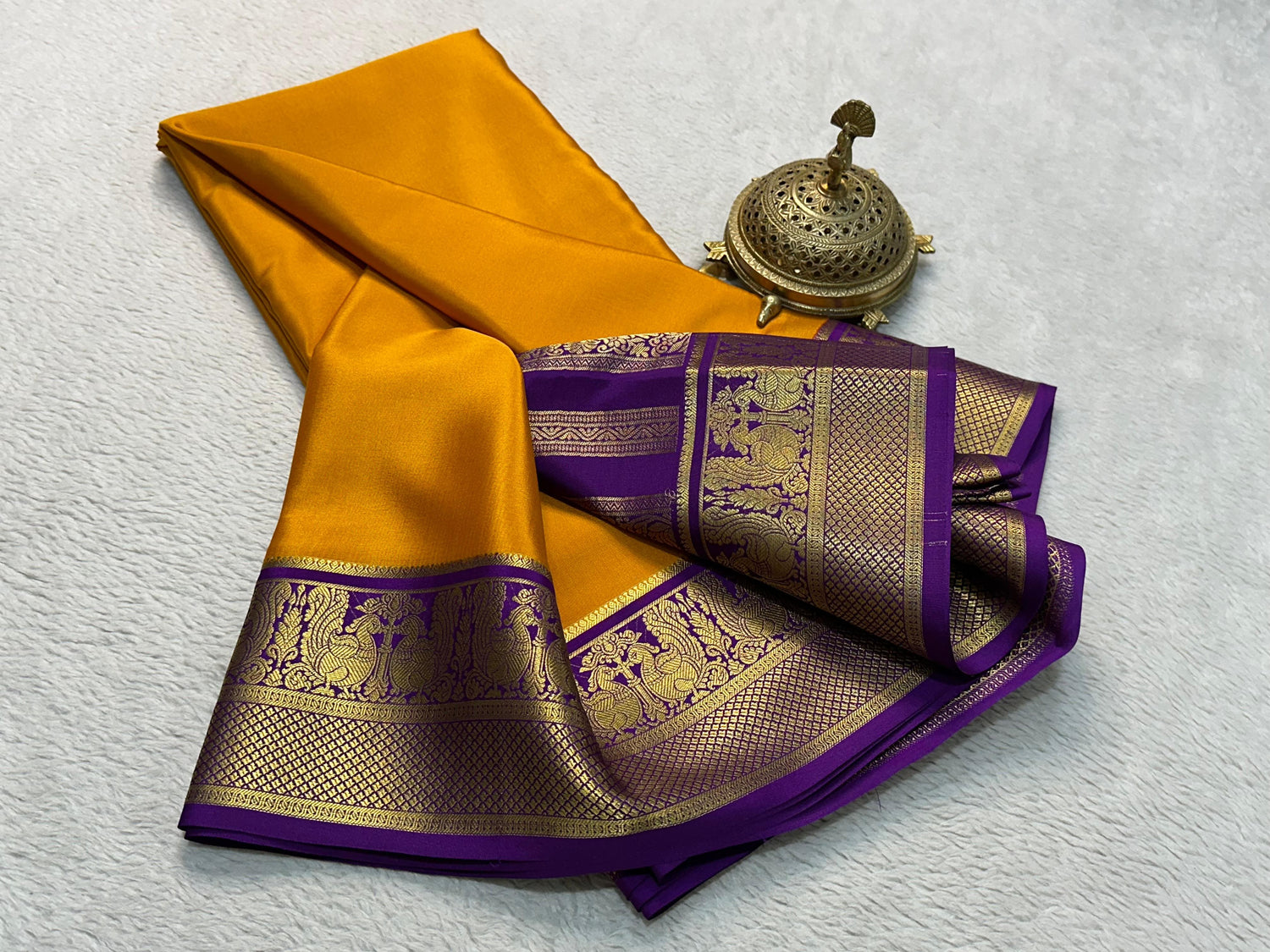 Pretty Traditional Mysore Silk Plain Zari Border Saree