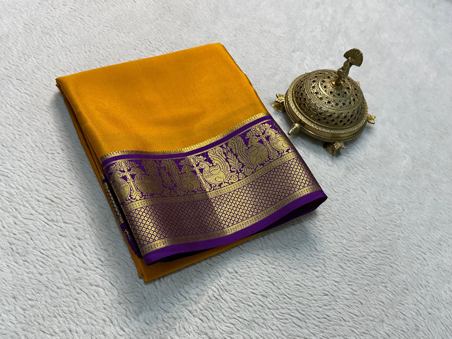 Pretty Traditional Mysore Silk Plain Zari Border Saree