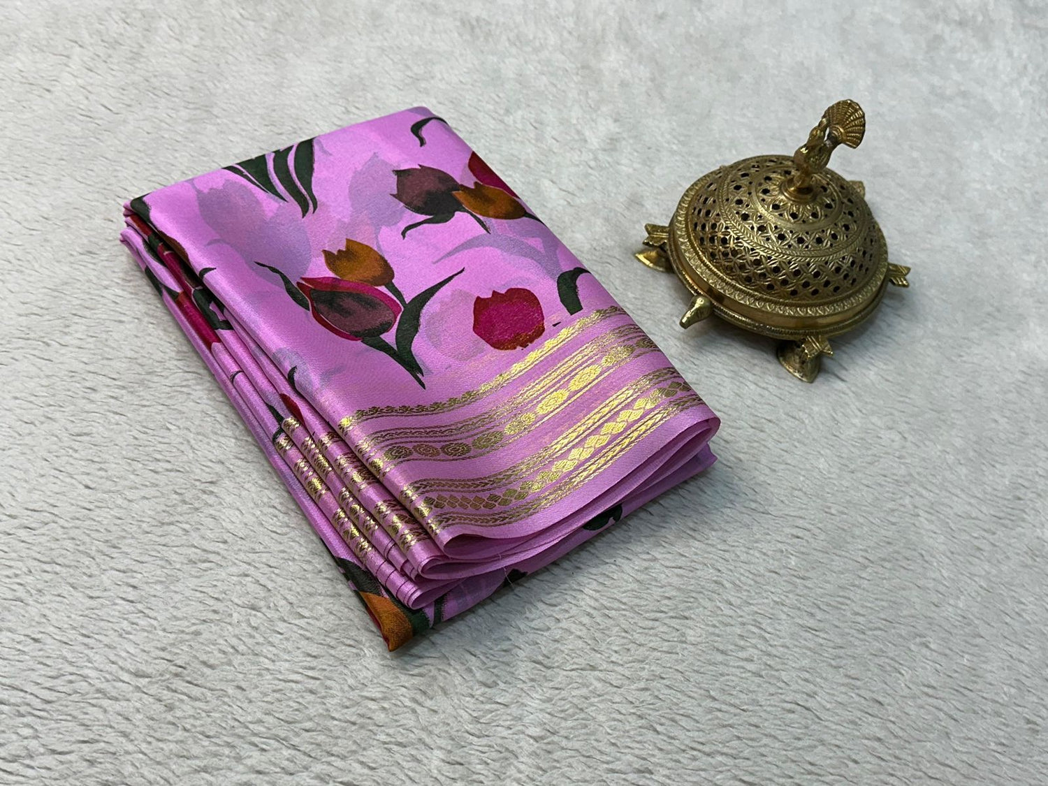 Vintage Vibes: Printed Semi Crepe Silk Sarees