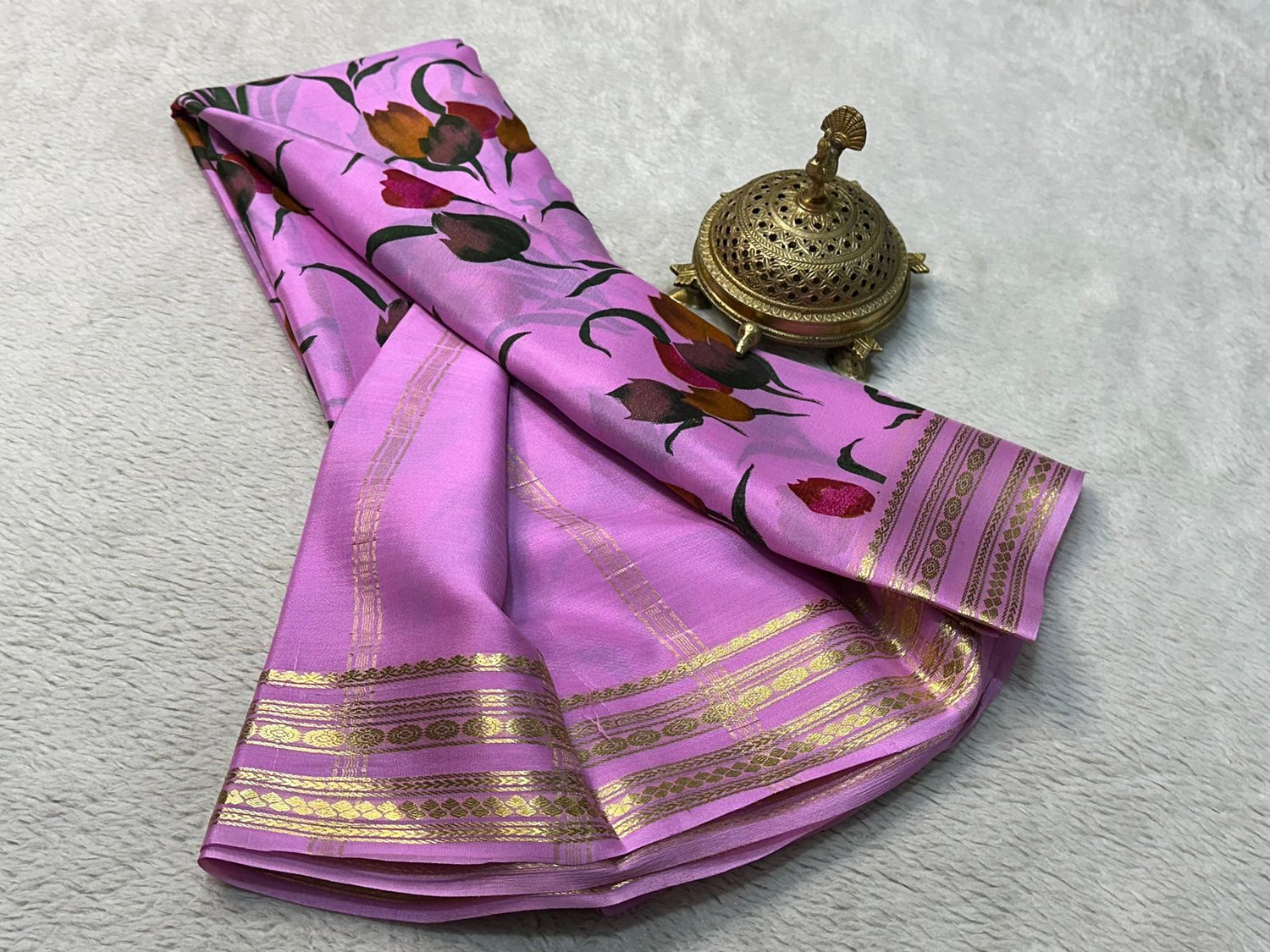 Vintage Vibes: Printed Semi Crepe Silk Sarees