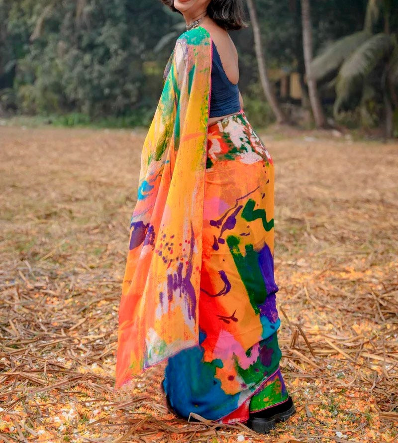 Celebrate Holi in Style: Vibrant Multicolour Cotton Printed Sarees for a Festive Look!