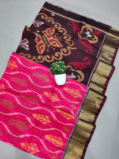 Ikkat Sico Handloom  Pattu  Silk Sarees