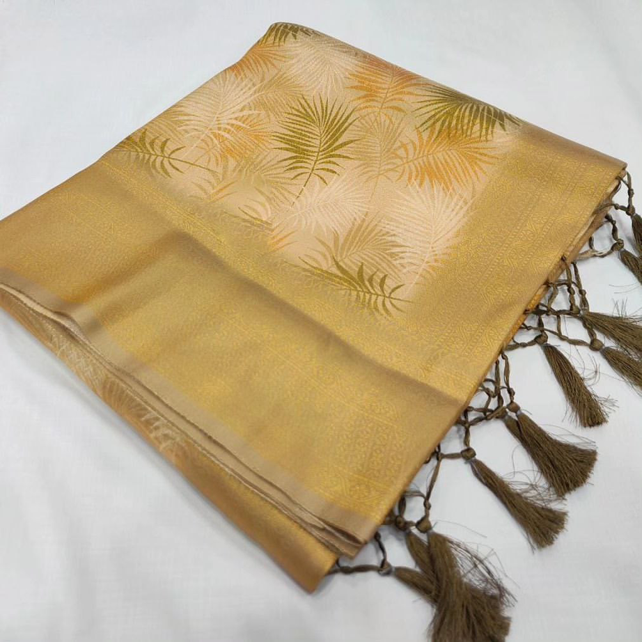 Soft Silk Digital Printed Saree In Rich pallu and blouse