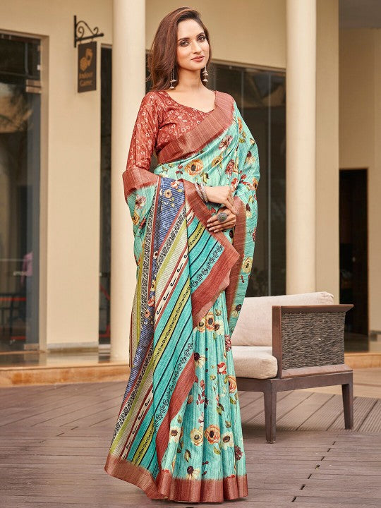 Pure Art Handloom Pattu Soft Silk Saree in brown