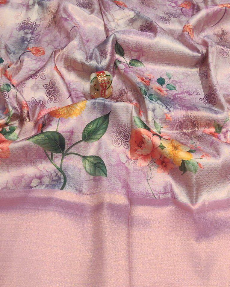 Elegant Soft Silk Saree With Traditional Digital Prints