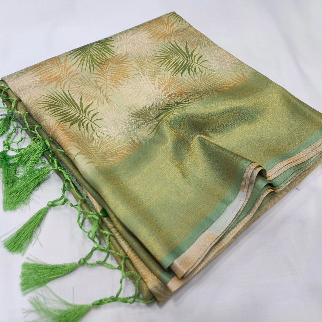 Soft Silk Saree With Vibrant Digital Printed Border