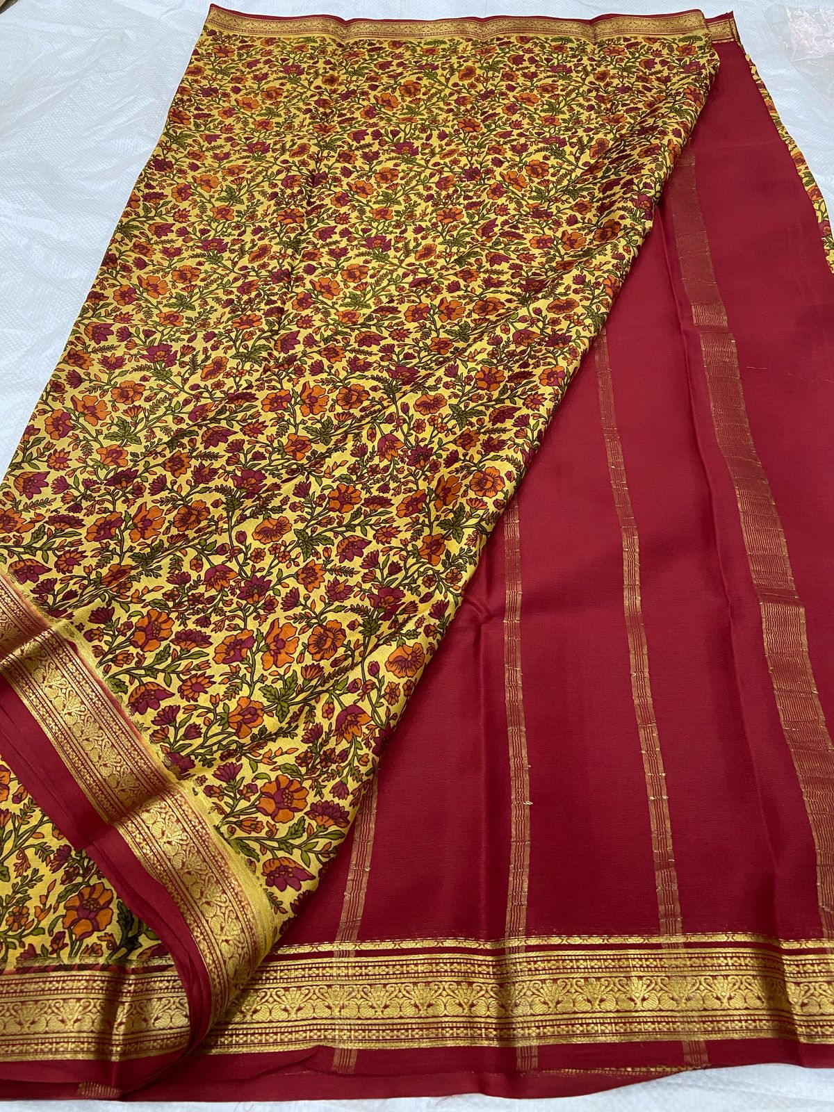 Alluring Traditional Mysore Soft Silk Printed Saree