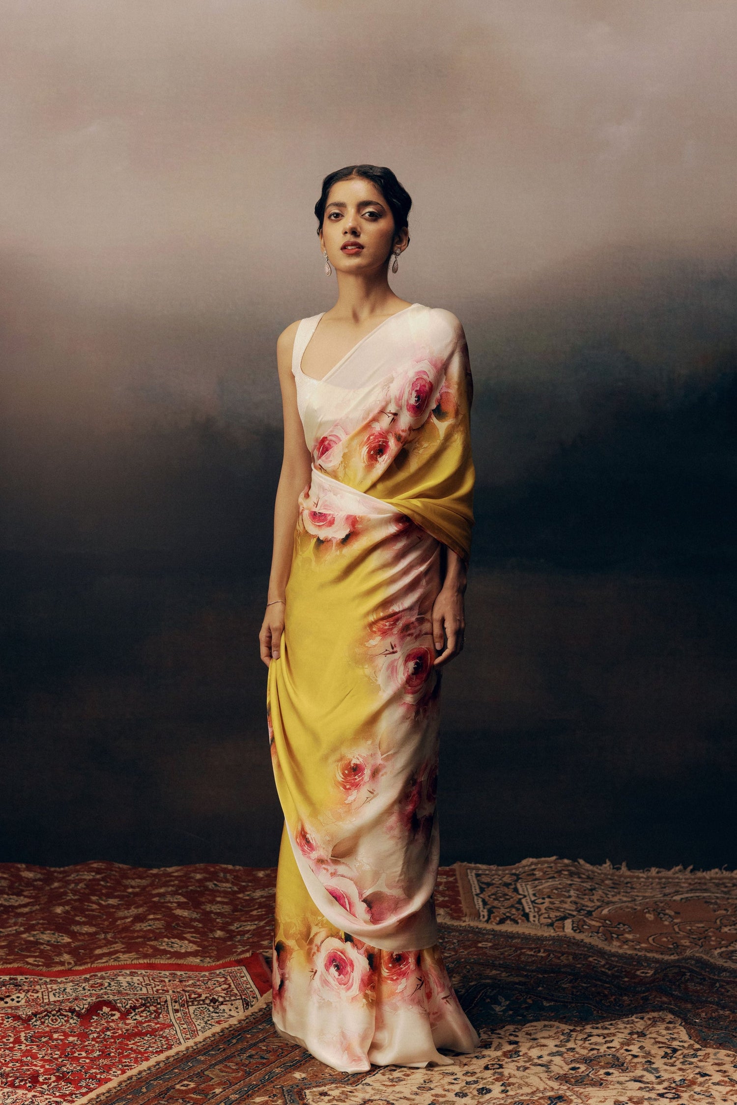 Buy The Sonia Saree Canary Yellow Satin Silk