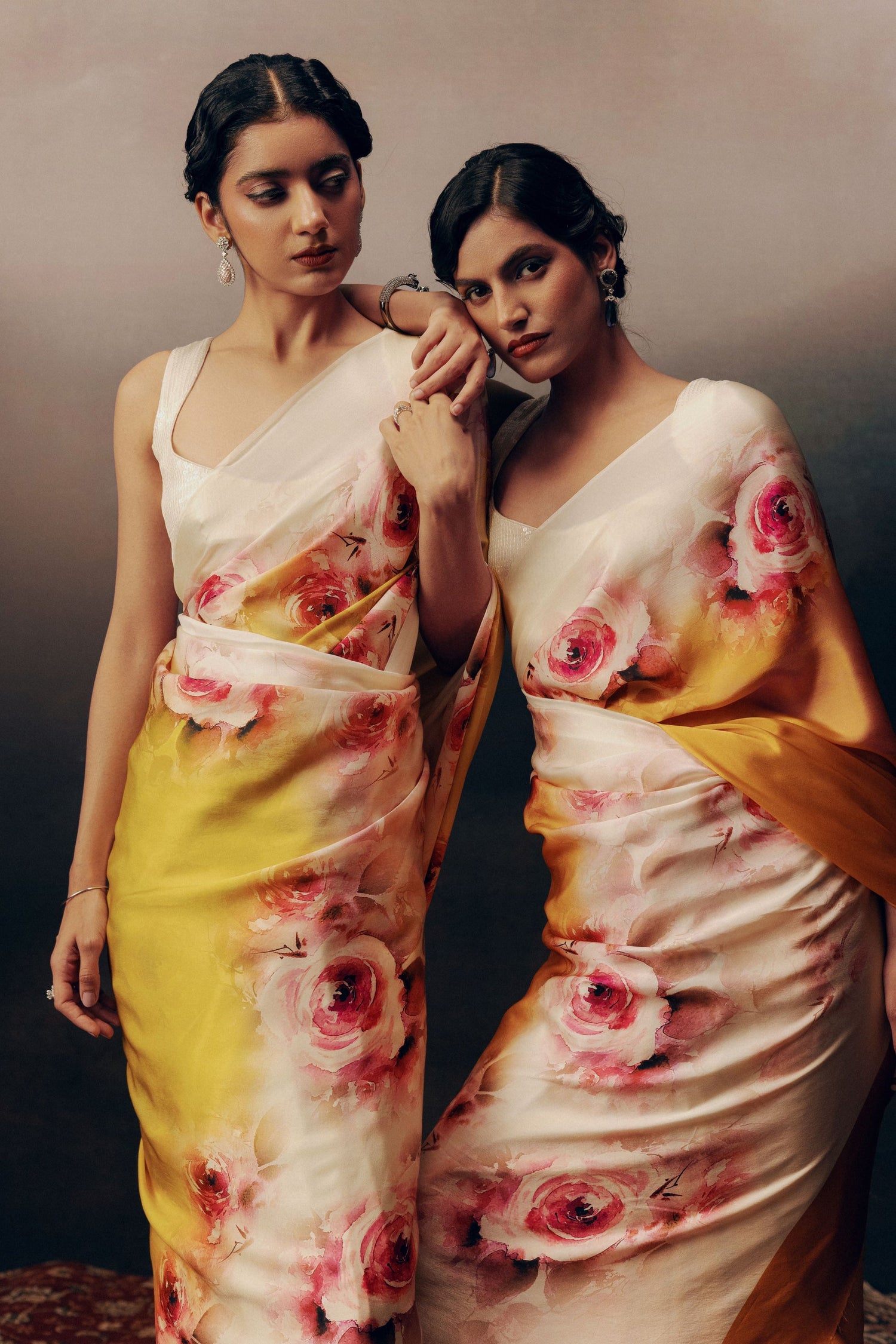 Buy The Sonia Saree Canary Yellow Satin Silk