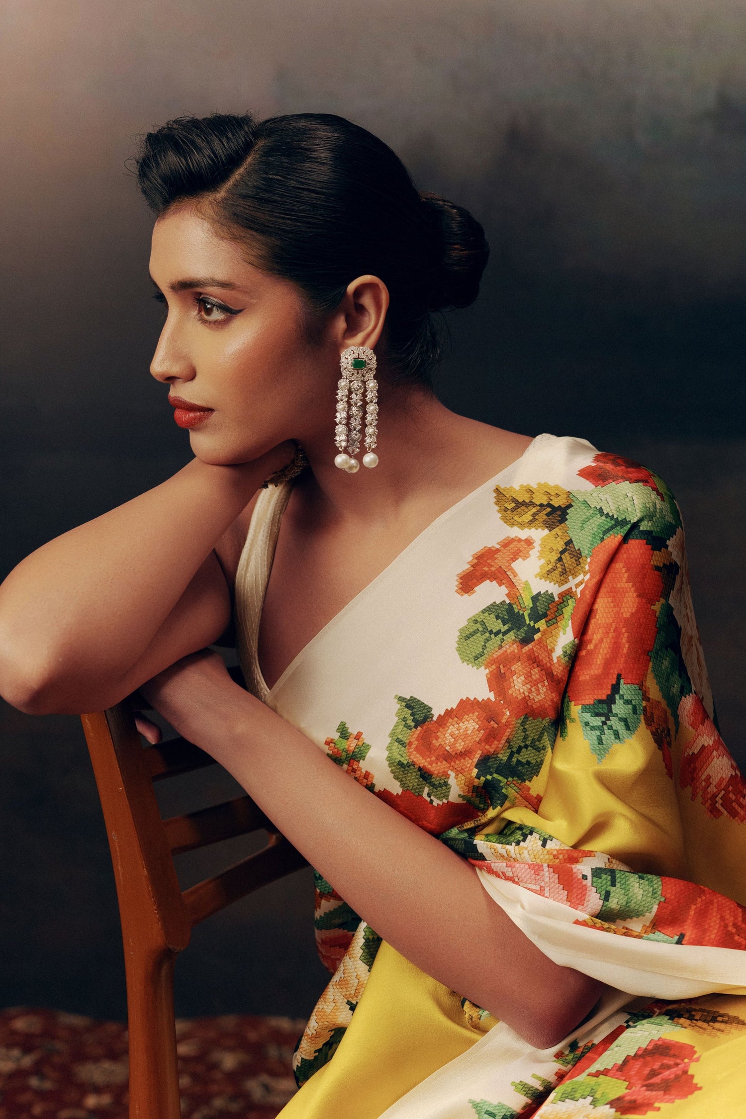 Shop Urmila Canary Yellow – Satin Silk Saree | Premvastra