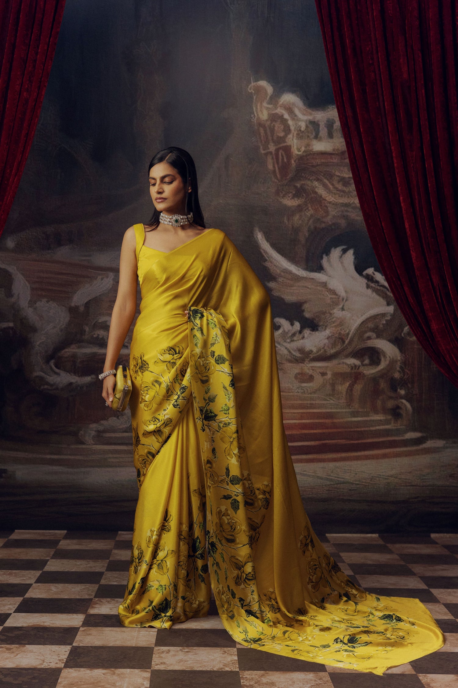 Buy Mira Canary Yellow Silk Saree Online at Studio 113