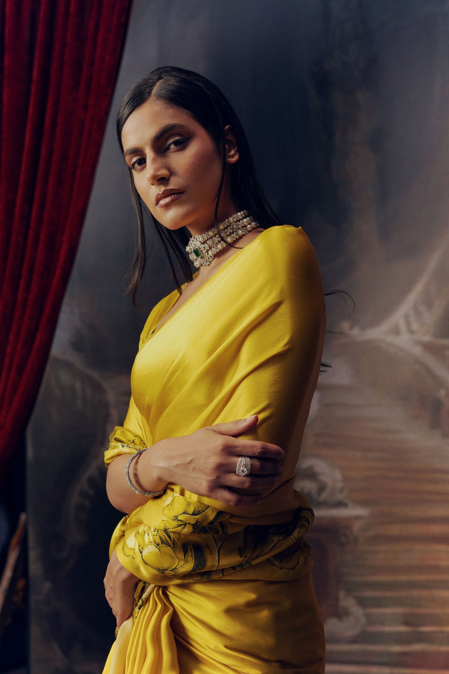 Buy Mira Canary Yellow Silk Saree Online at Studio 113