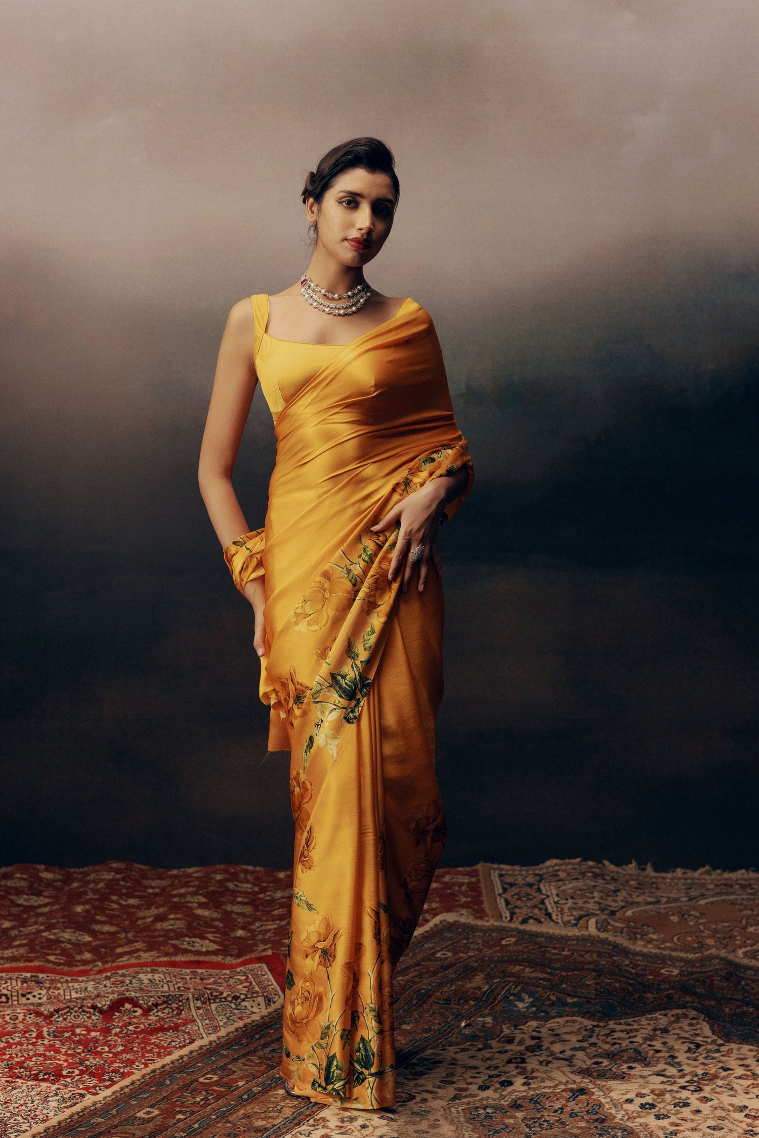 Mira Valencia Orange Satin Silk Designer Saree |Premvastra