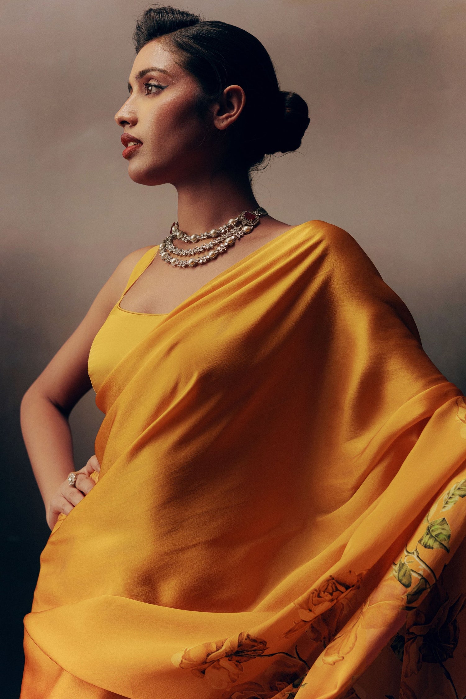 Mira Valencia Orange Satin Silk Designer Saree |Premvastra