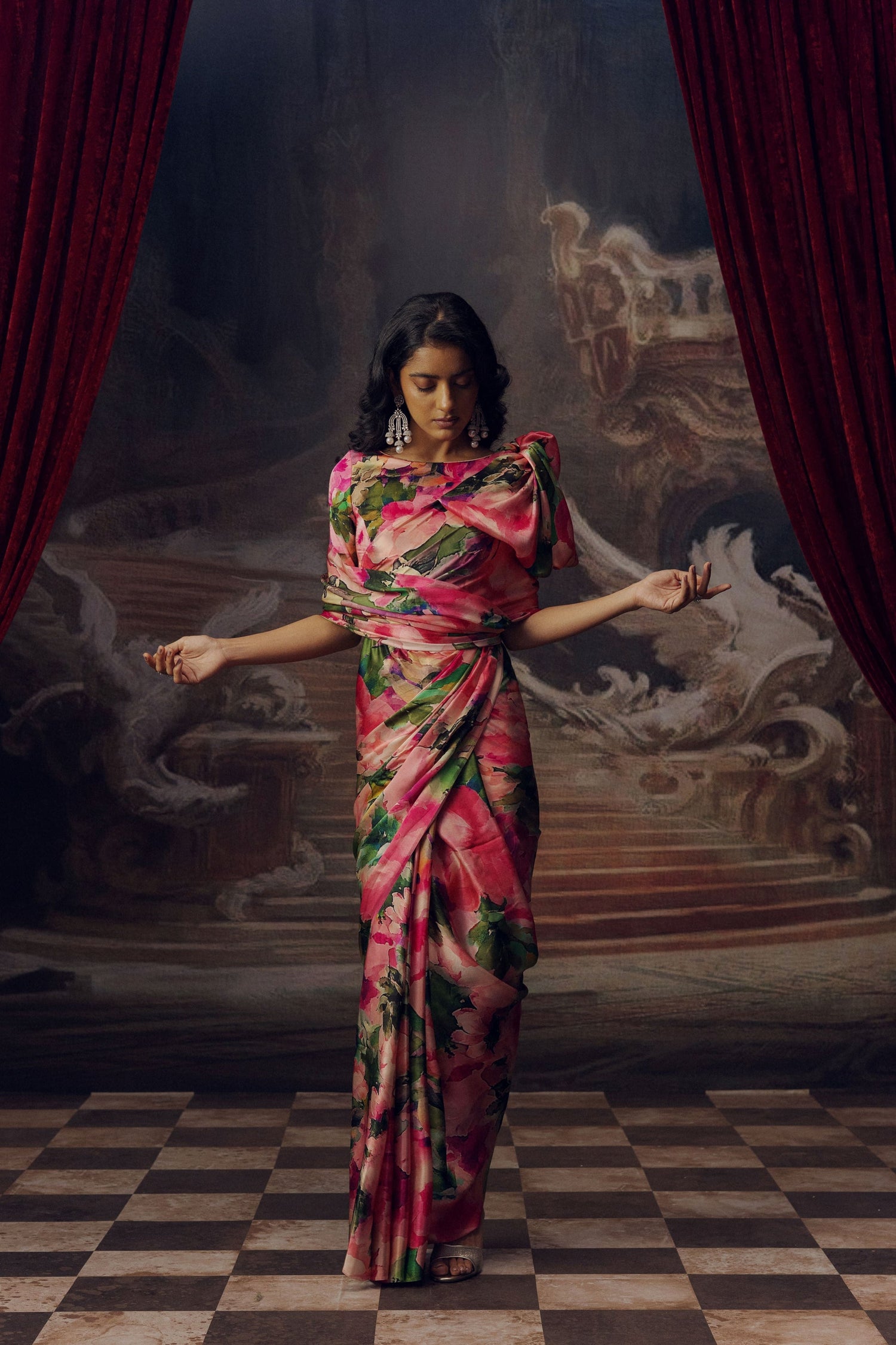 Ruby Silk Saree for Cocktail Party | Shop Now at Premvastra