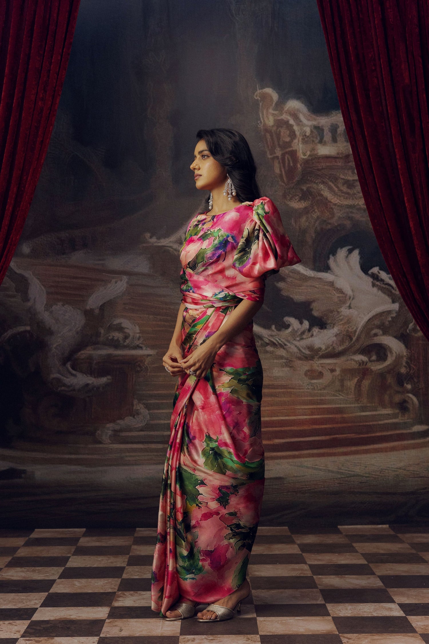 Ruby Silk Saree for Cocktail Party | Shop Now at Premvastra