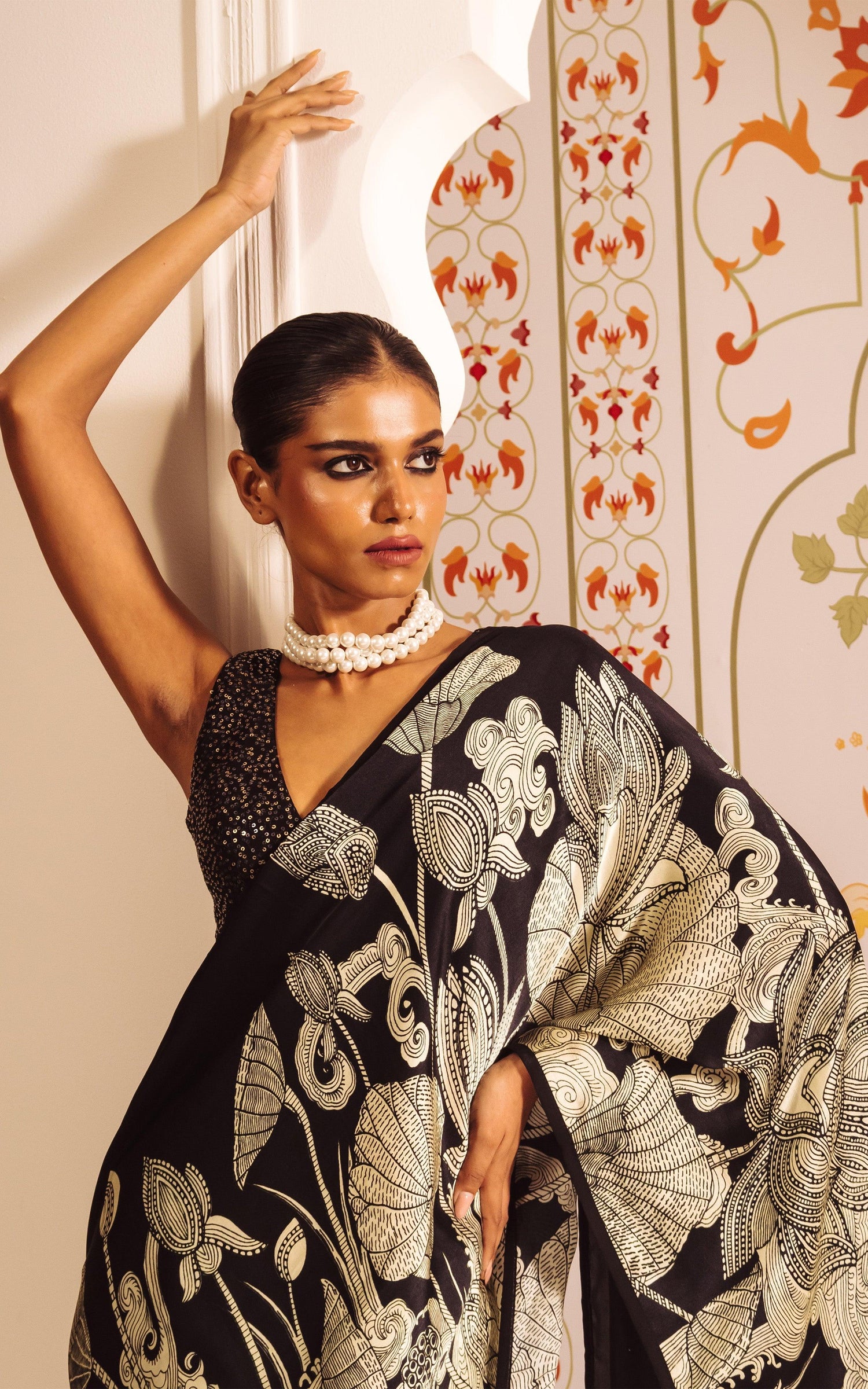 Buy Maya Black Satin Silk Saree Online in India | Premvastra