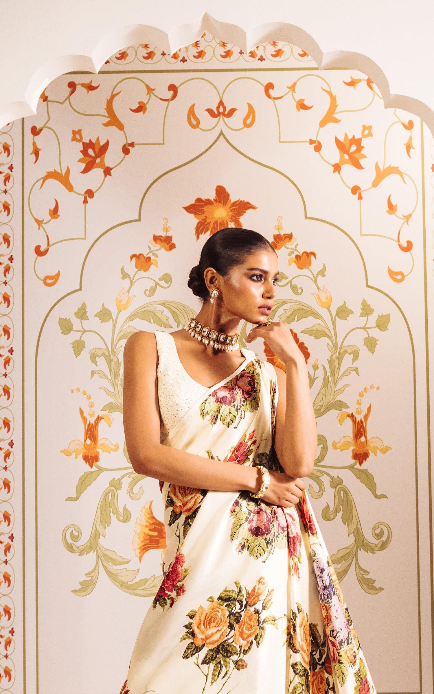 Buy Mona White Satin Silk Saree Online at Premvastra