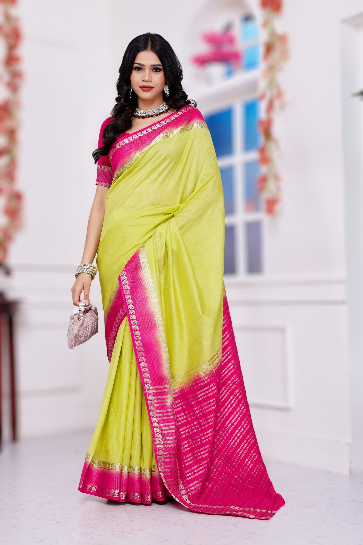 Subtle Plain Mysore Silk Saree For Elegant Looks
