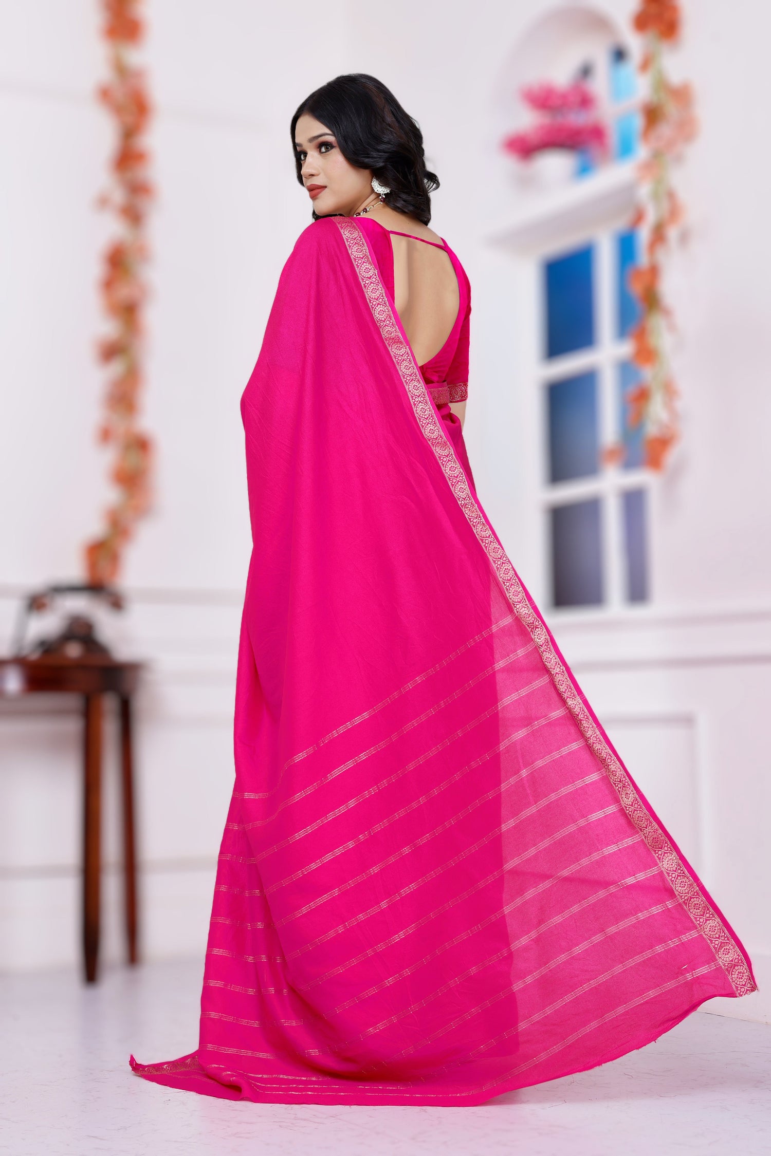 Stylish Traditional Mysore Crepe Silk Saree