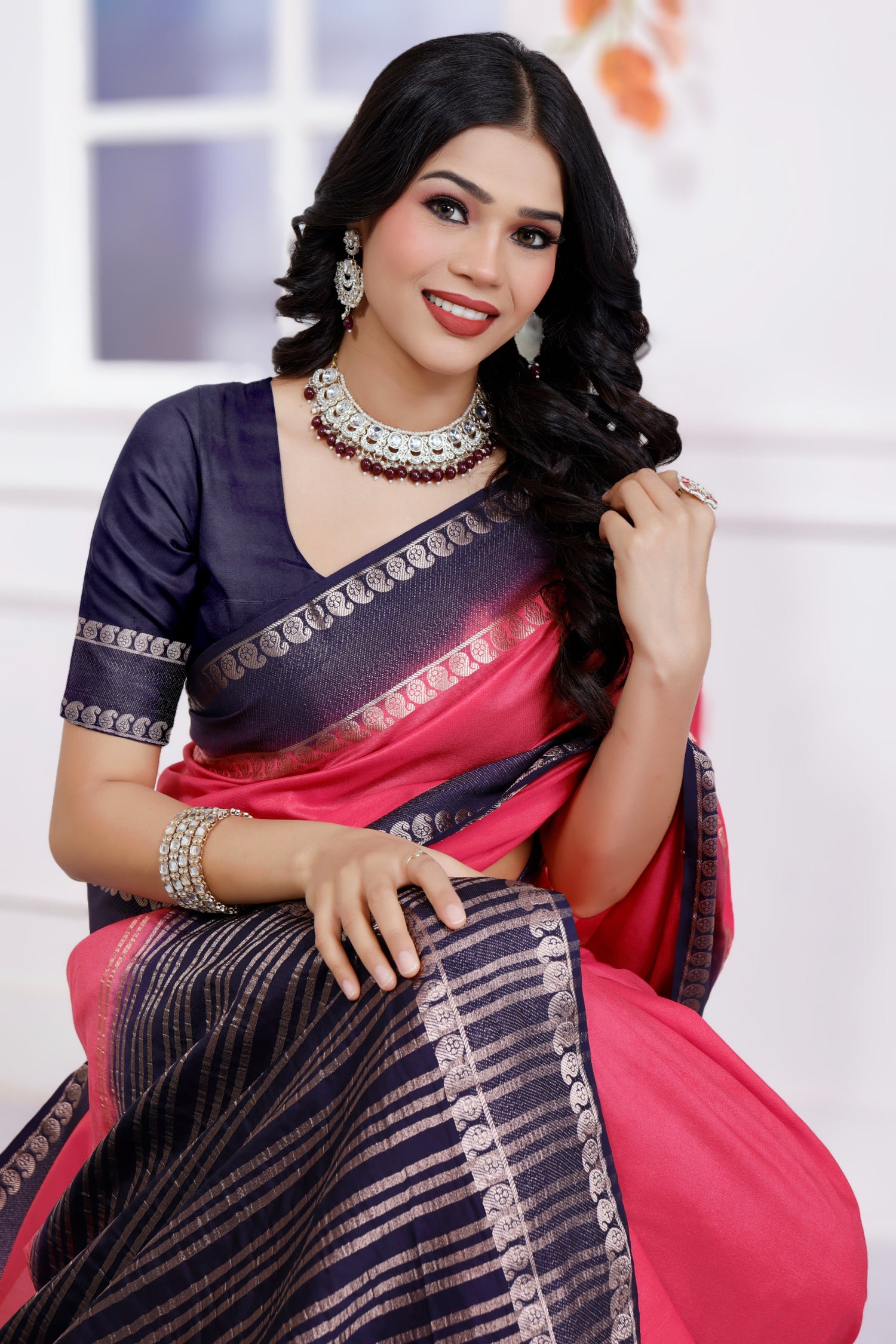 Ethnic Mysore Crepe Silk Saree With Sleek Finish