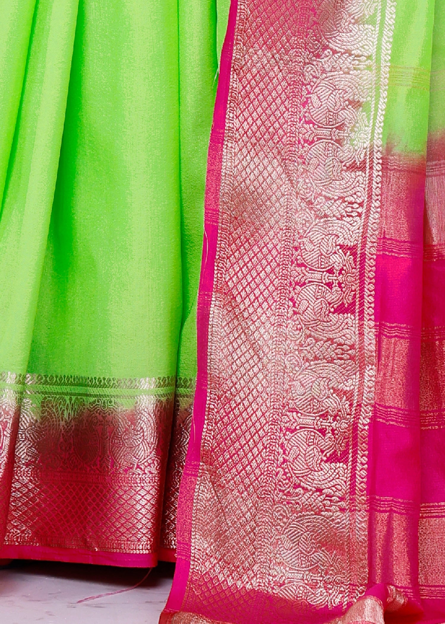 Wedding Ready Traditional Mysore Crepe Fancy Saree