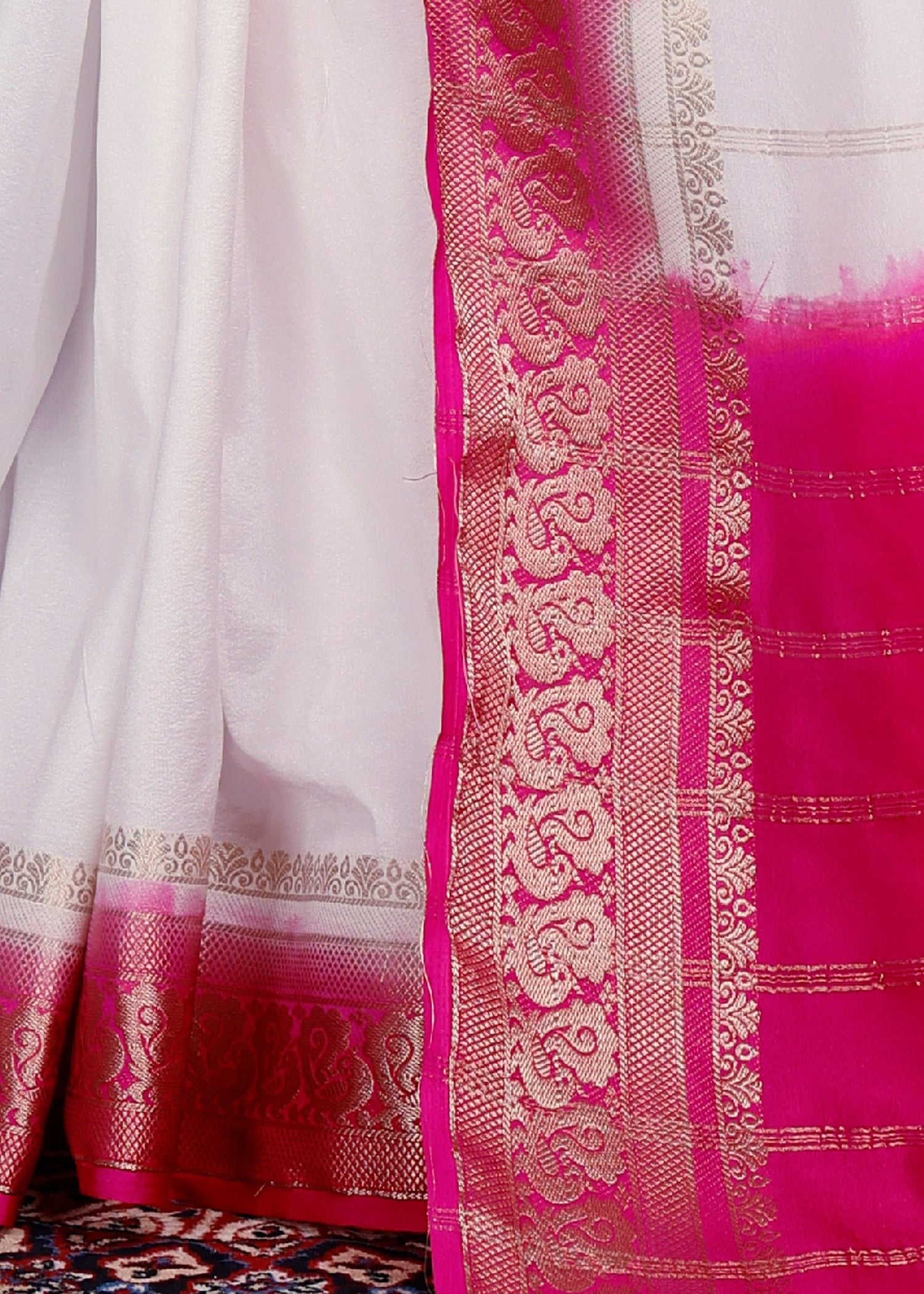 Solid Color Mysore Crepe Silk Saree With Fancy Appeal