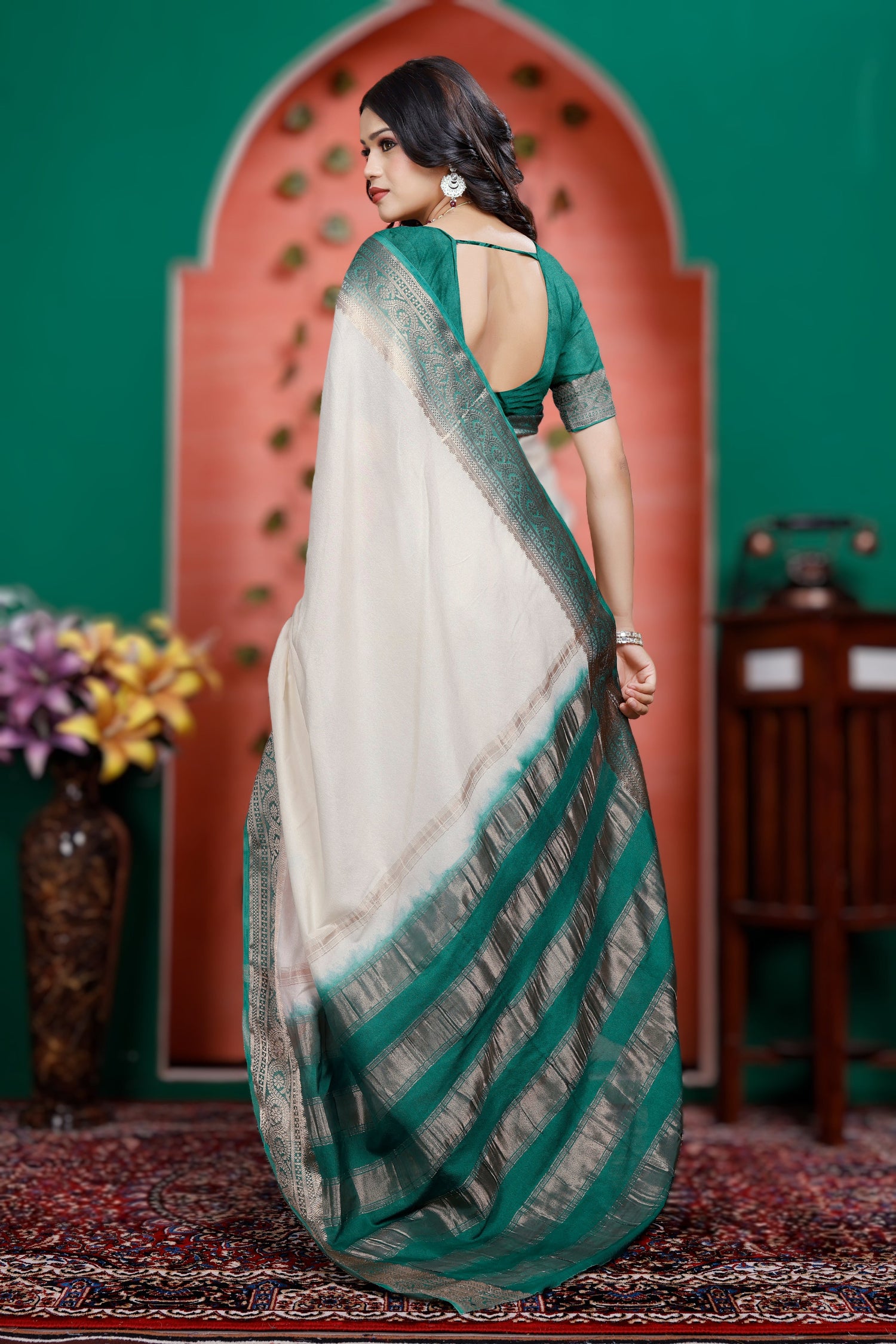 Traditional Wear Mysore Crepe Silk Saree With Minimalist Design