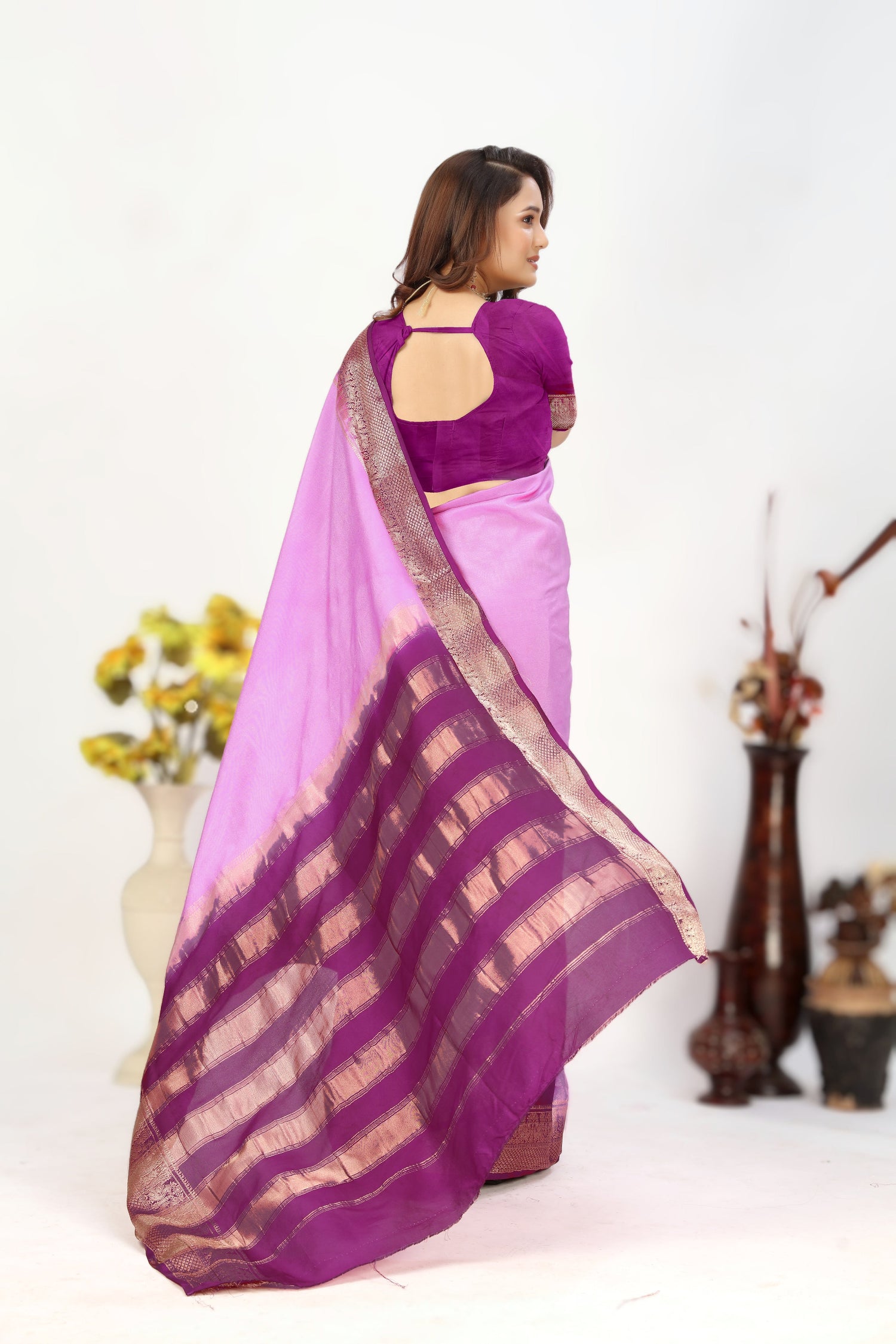 Pure Mysore Crepe Silk Saree With Traditional Elegance