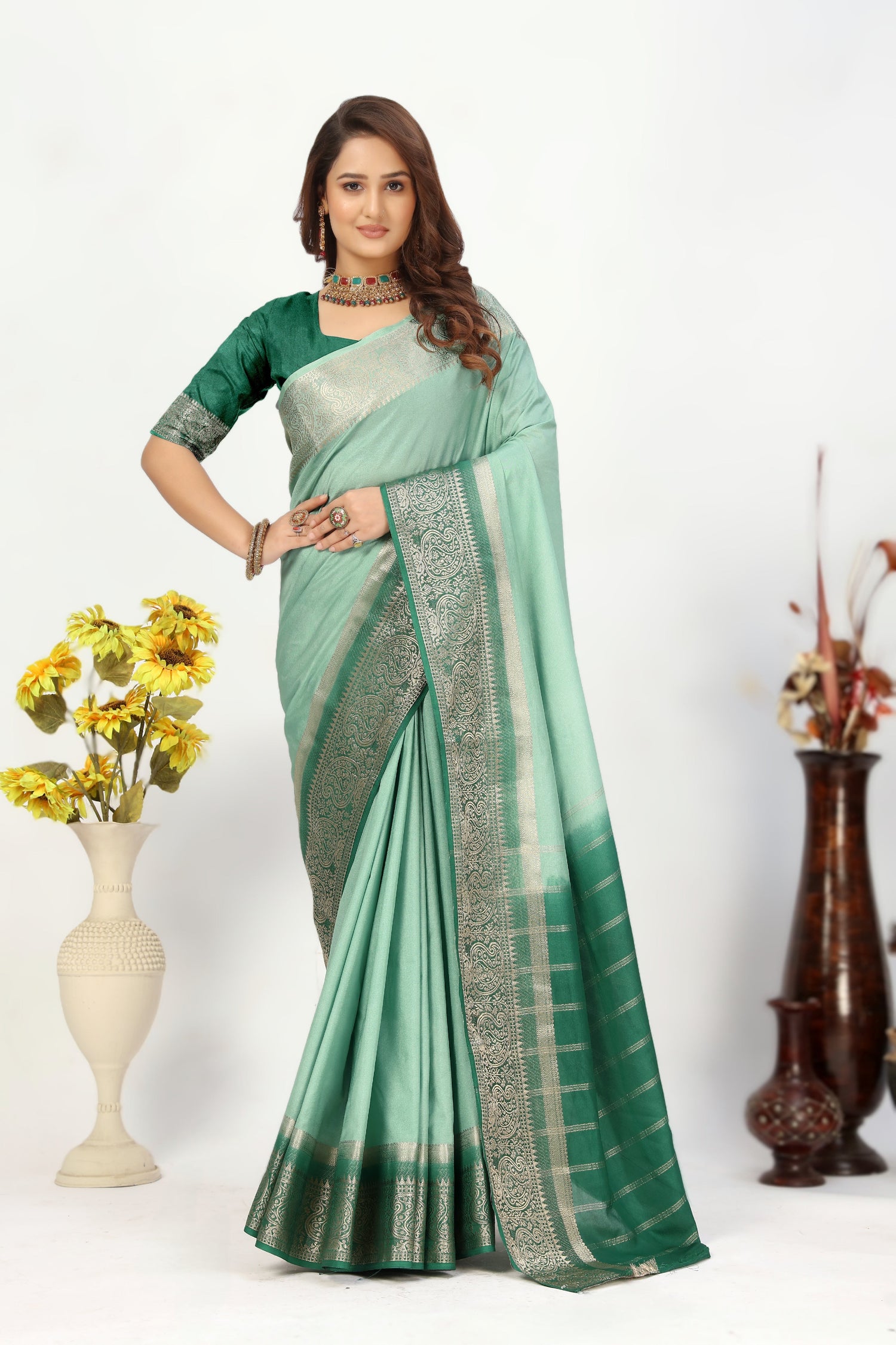 Elegant Mysore Crepe Silk Plain Saree With Traditional Touch