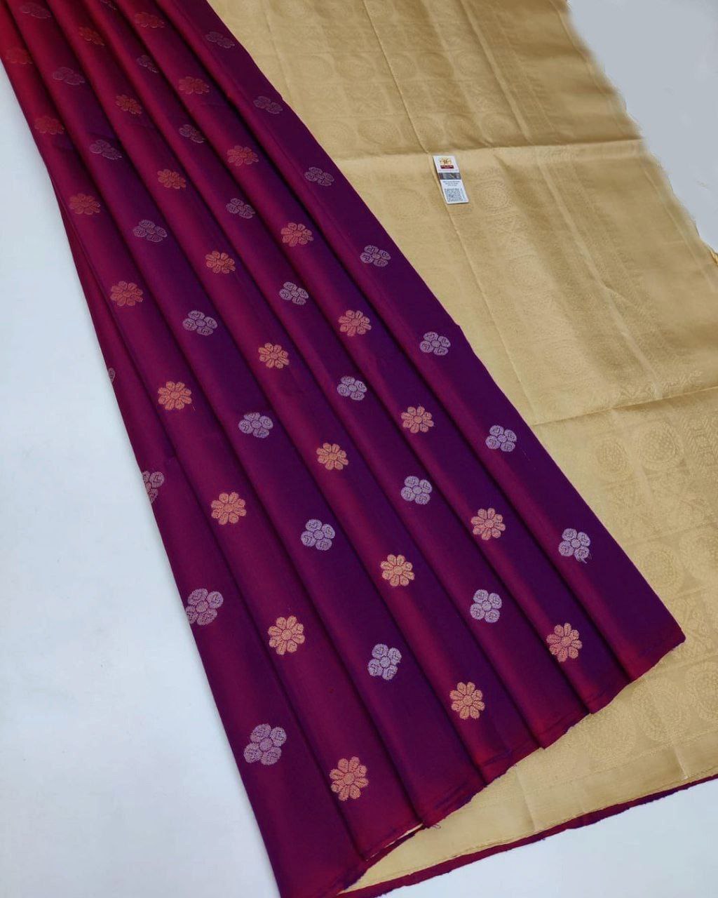 Purple Soft Pure Kanchipuram Saree Wedding And Puja Wear
