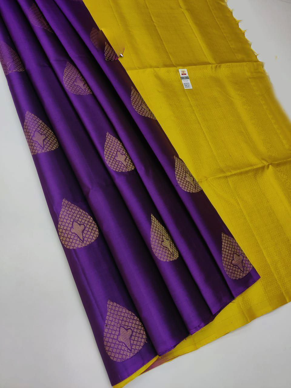 Purple Ethnic Saree In Handwoven Kanchipuram Pure Silk