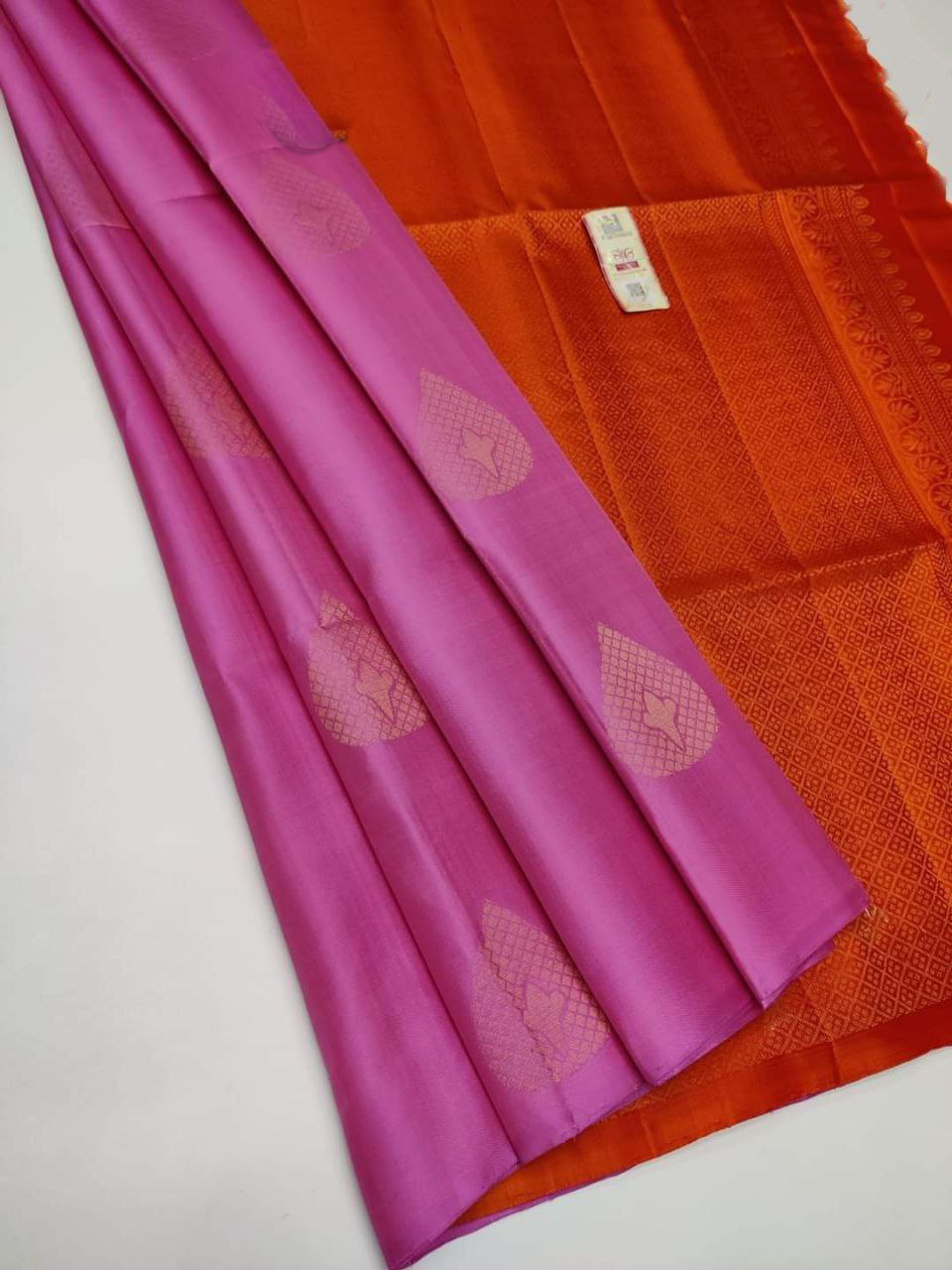 Exquisite Pink Traditional Kanchipuram Saree Handloom Silk Art
