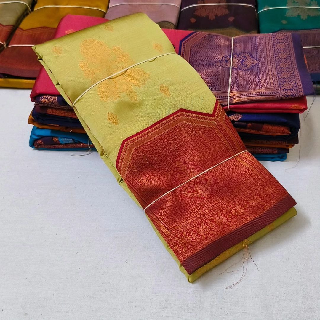 Light Lemon Sangeet Wear Silk Saree With Ornate Zari Weaving Design