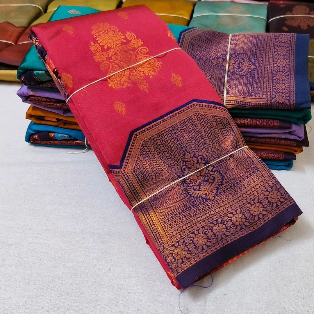 Stylish Red Silk Saree With Intricate Zari Weaving Sangeet Ready Look