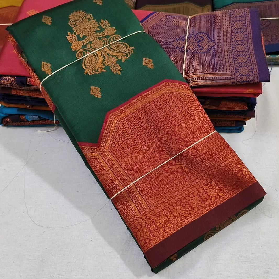Graceful Green Zari Woven Silk Saree For Sangeet And Wedding Functions