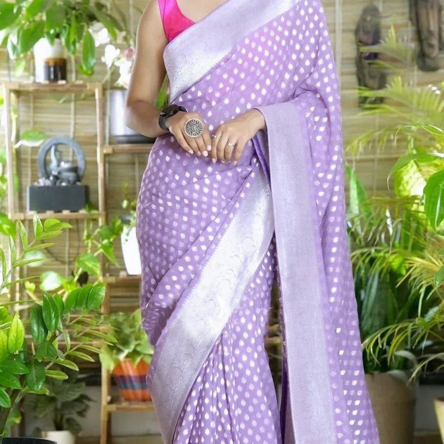 South Indian Soft Silk Saree With Heavy Pallu And Stylish Blouse