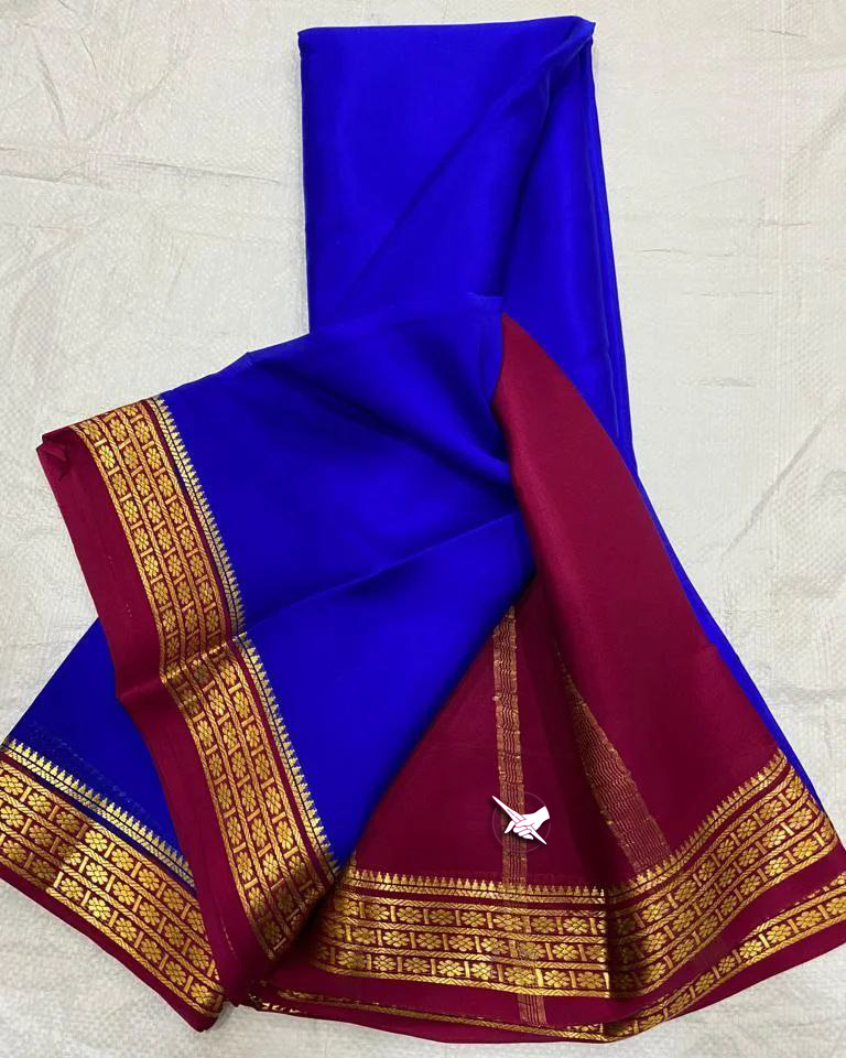 Trendy Red Mysore Soft Silk Saree For Celebrations With Zari And Blouse
