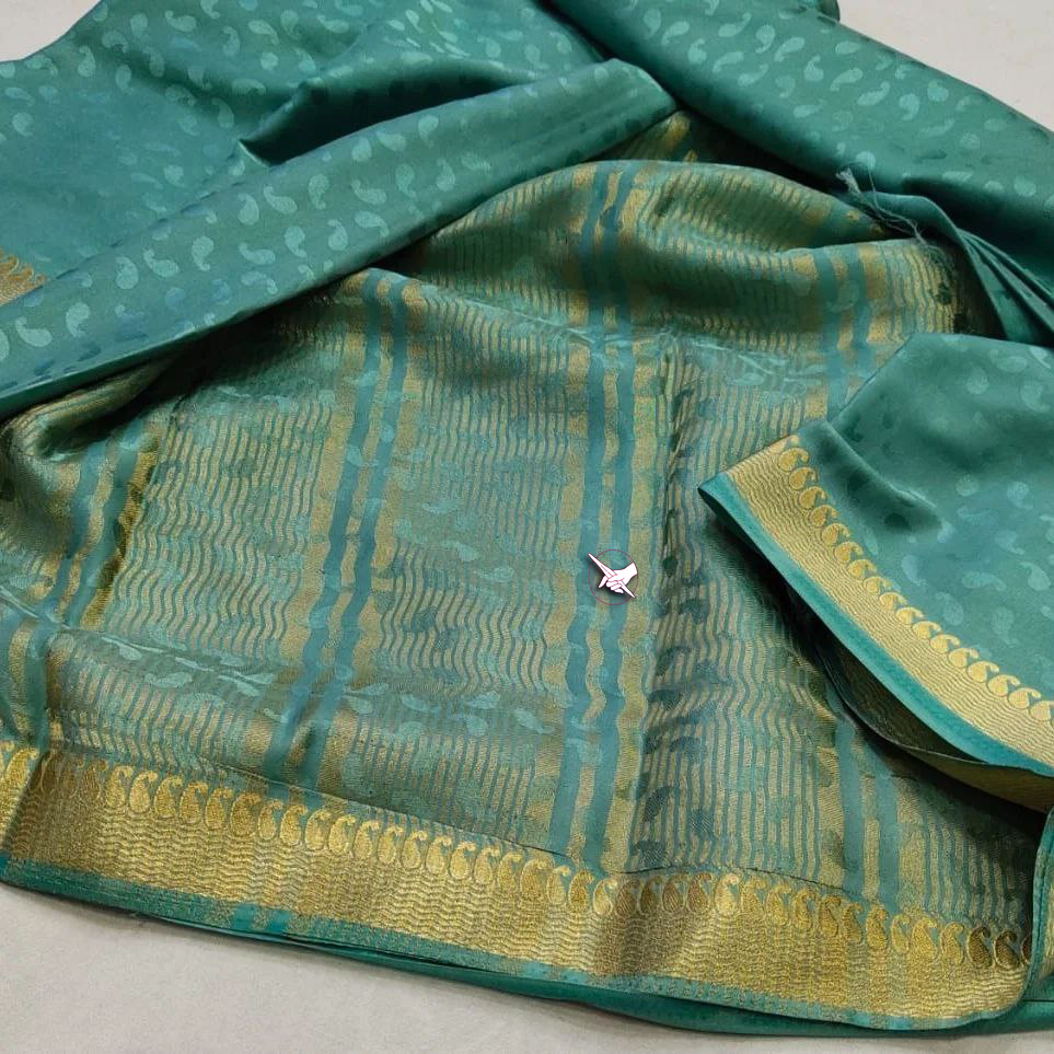Pure South Indian Silk Saree With Woven Border Detail
