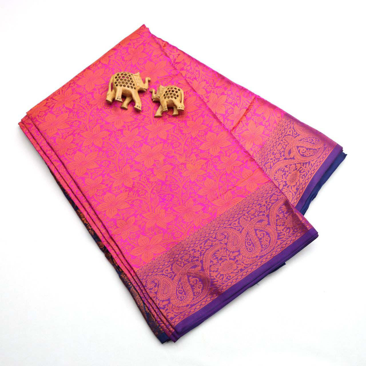 Premium Rani Festive Wear Korvai Weaving Silk Saree With Stylish Blouse
