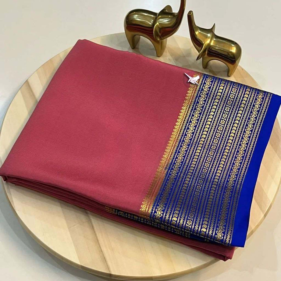 Beautiful Pure Mysore silk sarees having elegant contrast border 😍