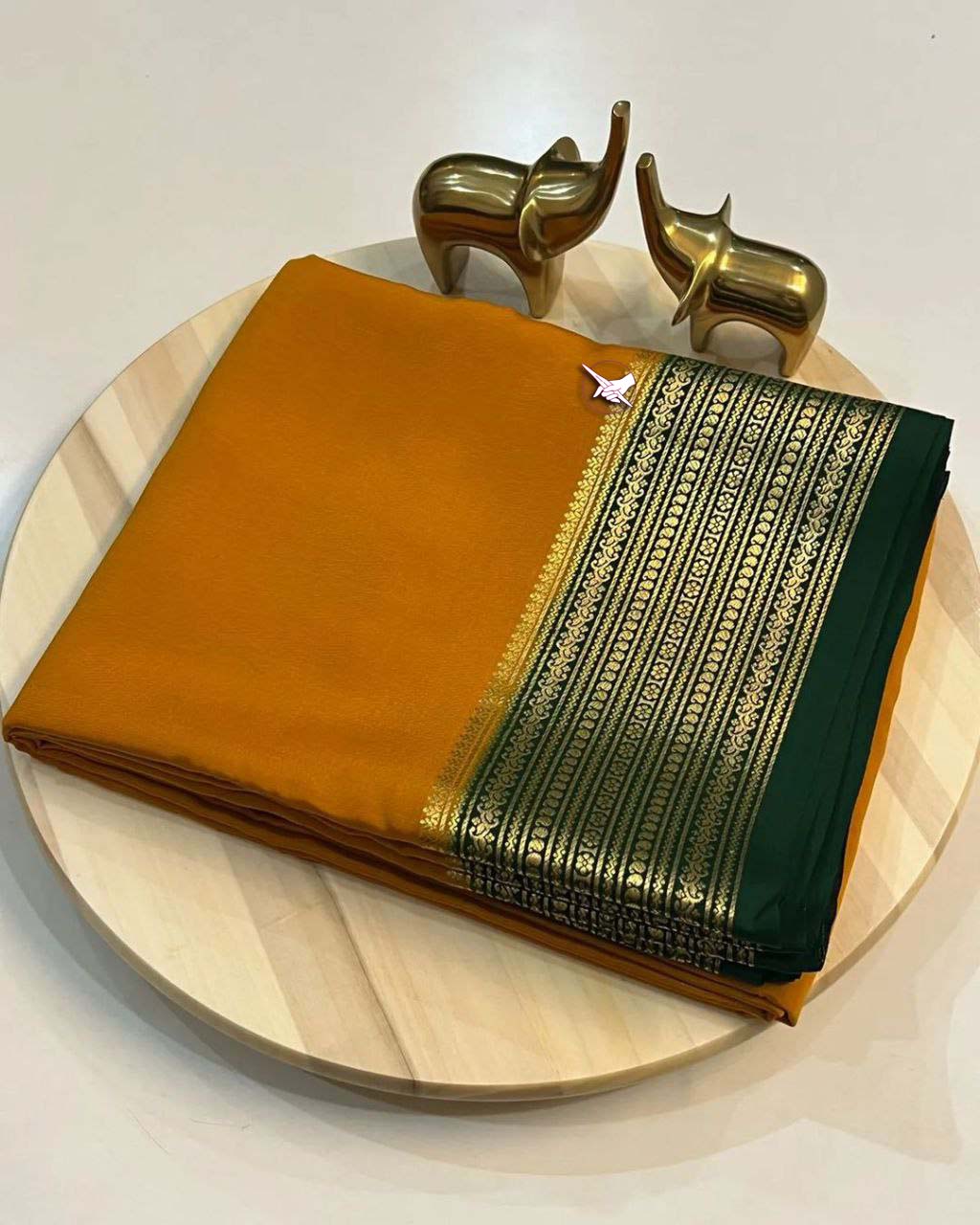 Beautiful Pure Mysore silk sarees having elegant contrast border 😍