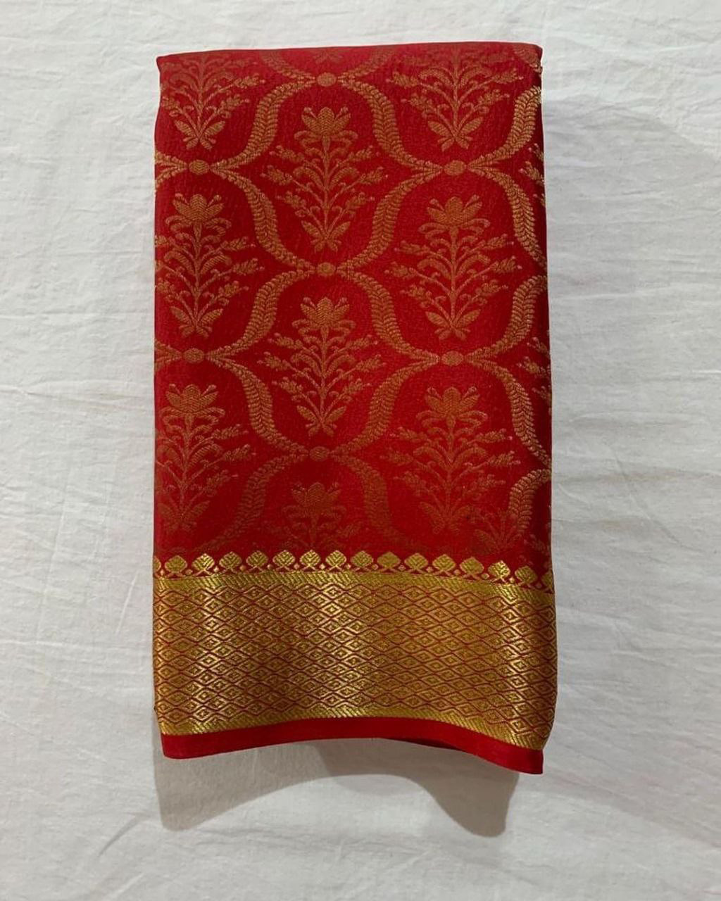 Zari Woven Soft Silk Saree With Heavy Pallu And Blouse Piece