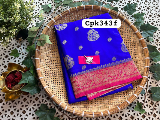 🧸ྀིMaheshwari Fancy Silk Sarees Copper Zari Brocade🧸ྀི