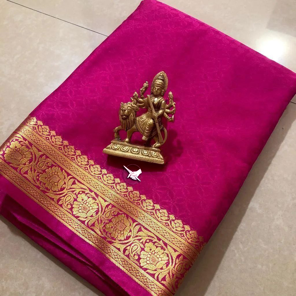 Lustrous Mysore Silk Saree With Graceful Plain Finish