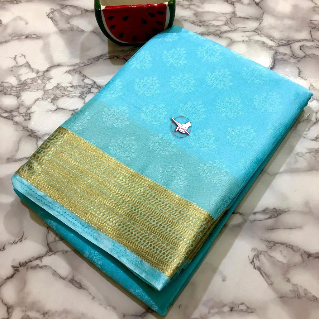Vibrant Color Plain Silk Saree With Traditional Border