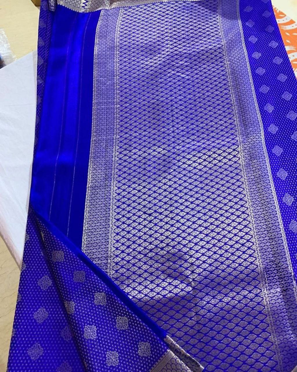 Engaging Festive Silk Saree With Embellished Pallu And Blouse Fabric