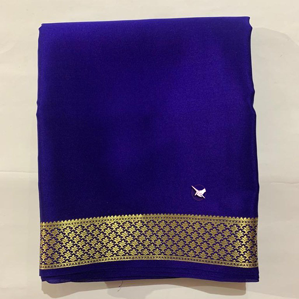 Cultural Blue Mysore Soft Silk Saree For Events With Fancy Blouse Piece
