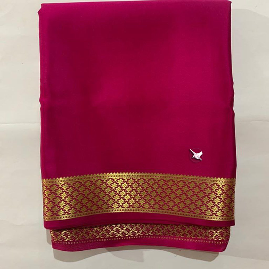 🥰Exclusive  Zari Border Light Pink  Plain Mysore Silk Saree.🥰