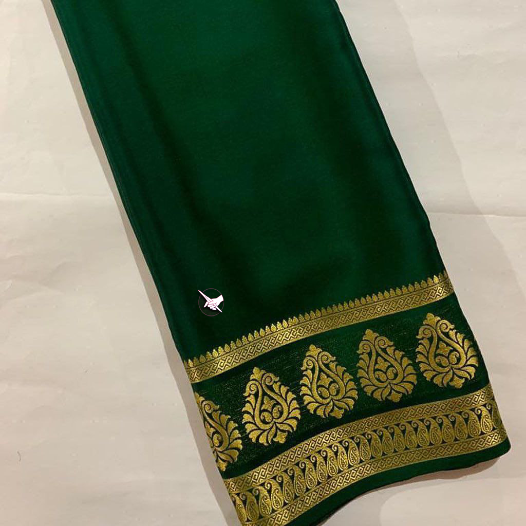 Premium Green Mysore Soft Silk Saree With Stylish Blouse Piece